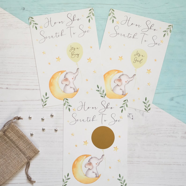 Gender Reveal Card Gender Reveal Gender Reveal Scratch Card - Etsy