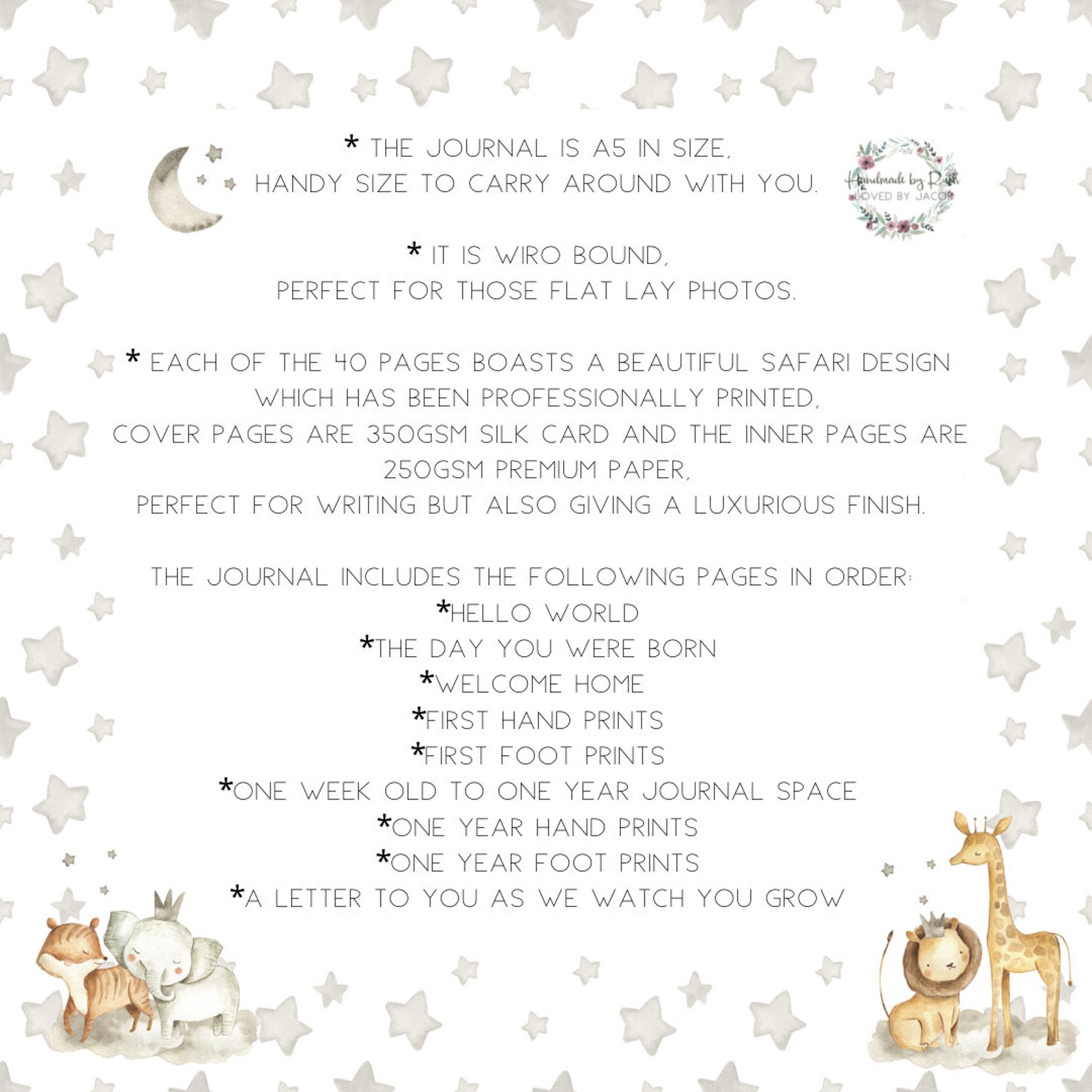 Baby Journal Baby Book Baby Journal and Memory Book Safari Etsy UK