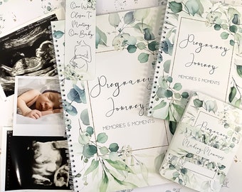 Eucalyptus Pregnancy Journal, Milestone Cards, Baby Memory Book