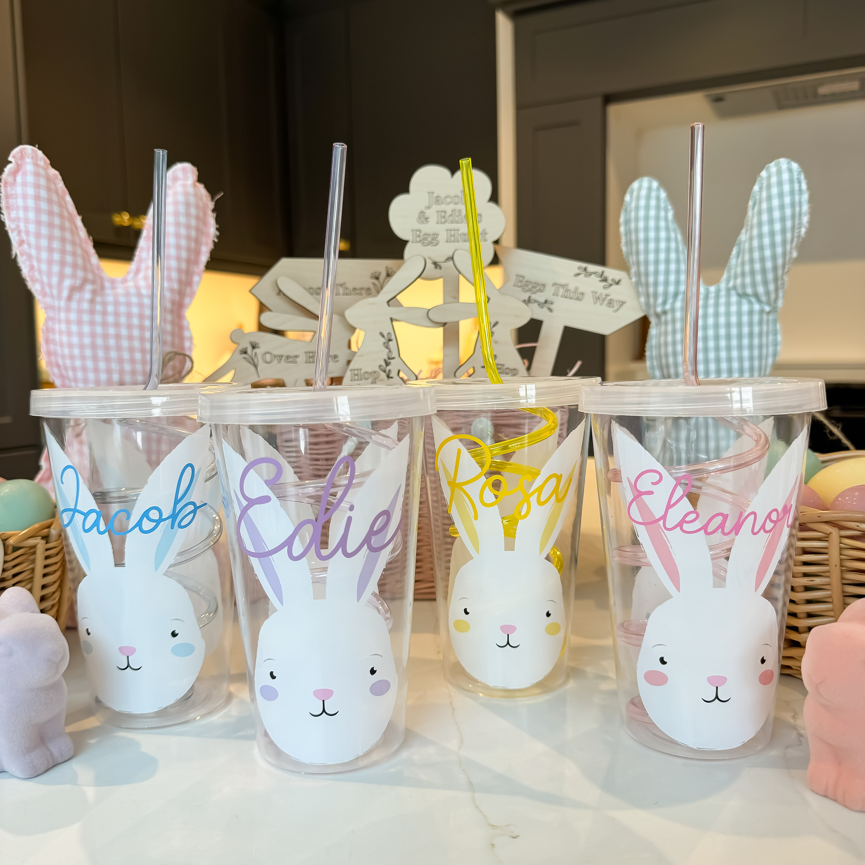 Personalisierte Oster-Kalttasse, Ostergeschenk, Ostergeschenk für Kinder, Osterkorbfüller, Ostereiersuche-Geschenk für Kinder, Osterhasen-Geschenk,