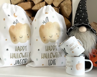 Halloween treat bag, trick or treat bag, trick or treat, personalised halloween bag, personalised gift bag, pumpkin, ghost