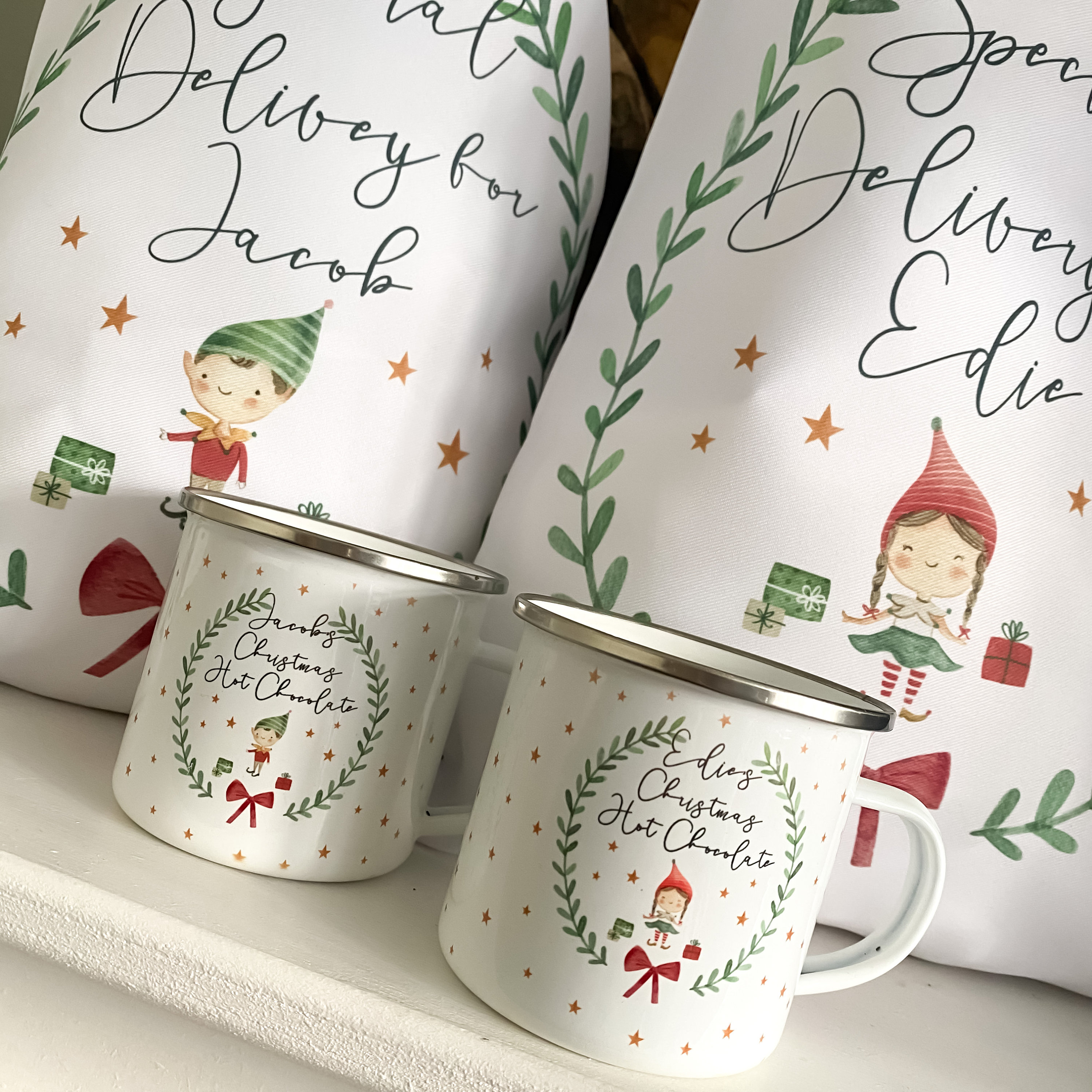 Personalized Kids Christmas Elf Mug Gift For Candy Lovers - Jolly Family  Gifts