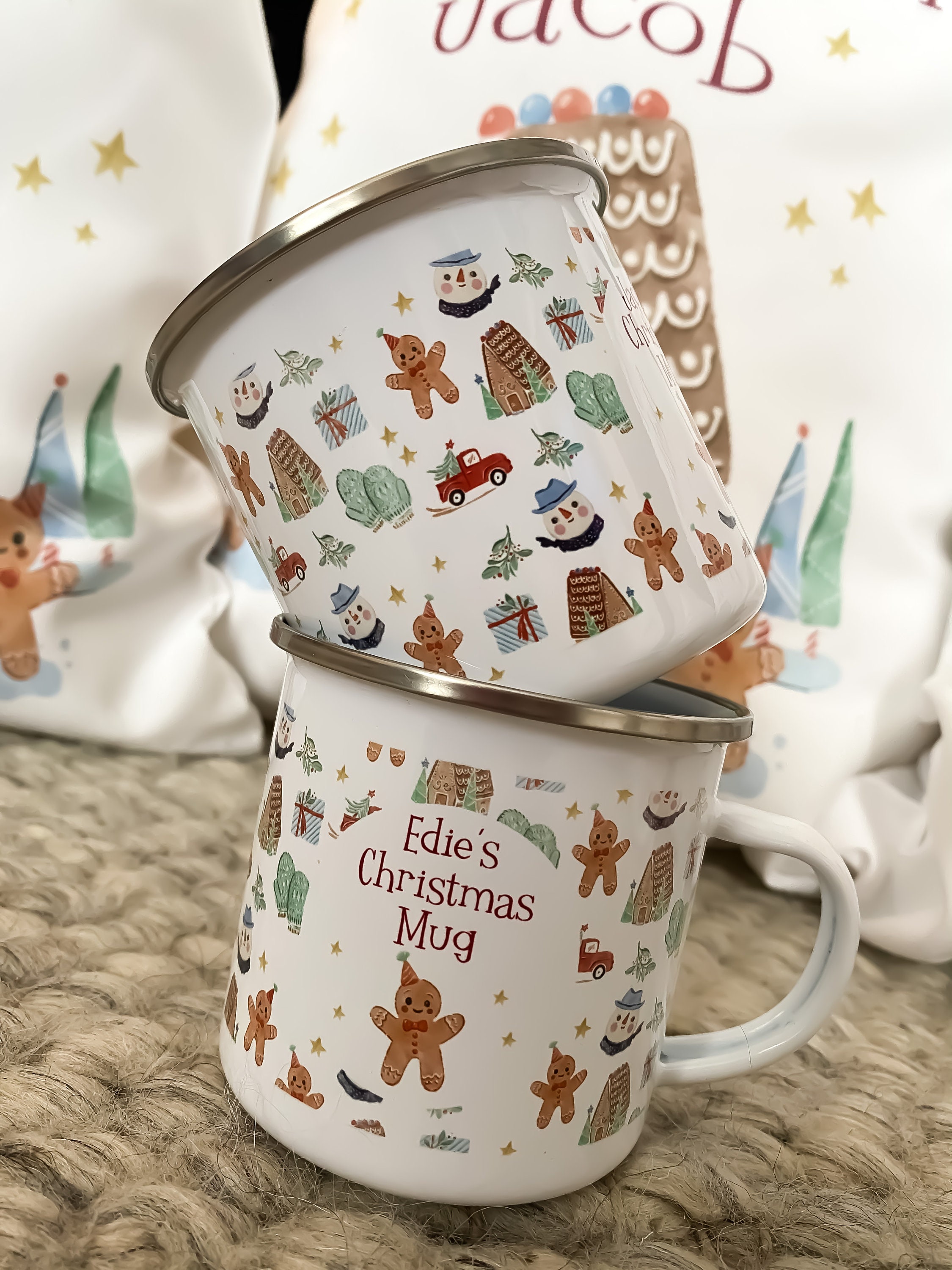 Kids Christmas Unbreakable Mug / Boho Xmas Mug / Hot Chocolate Mug / Unique  Gift For Her Him 6oz Polymer Mug
