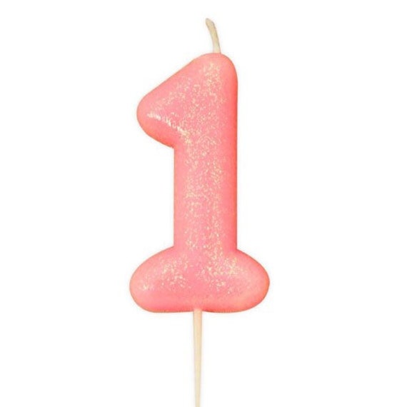 Candeline di compleanno, candelina del 1 compleanno, candelina della torta  di compleanno, candelina del primo compleanno, candelina rosa del compleanno.  -  Italia
