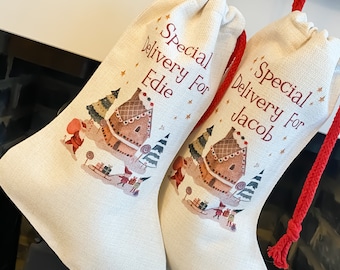 personalised Christmas stocking, Santa sack, Christmas Eve box, first Christmas gift, Christmas Eve box filler,