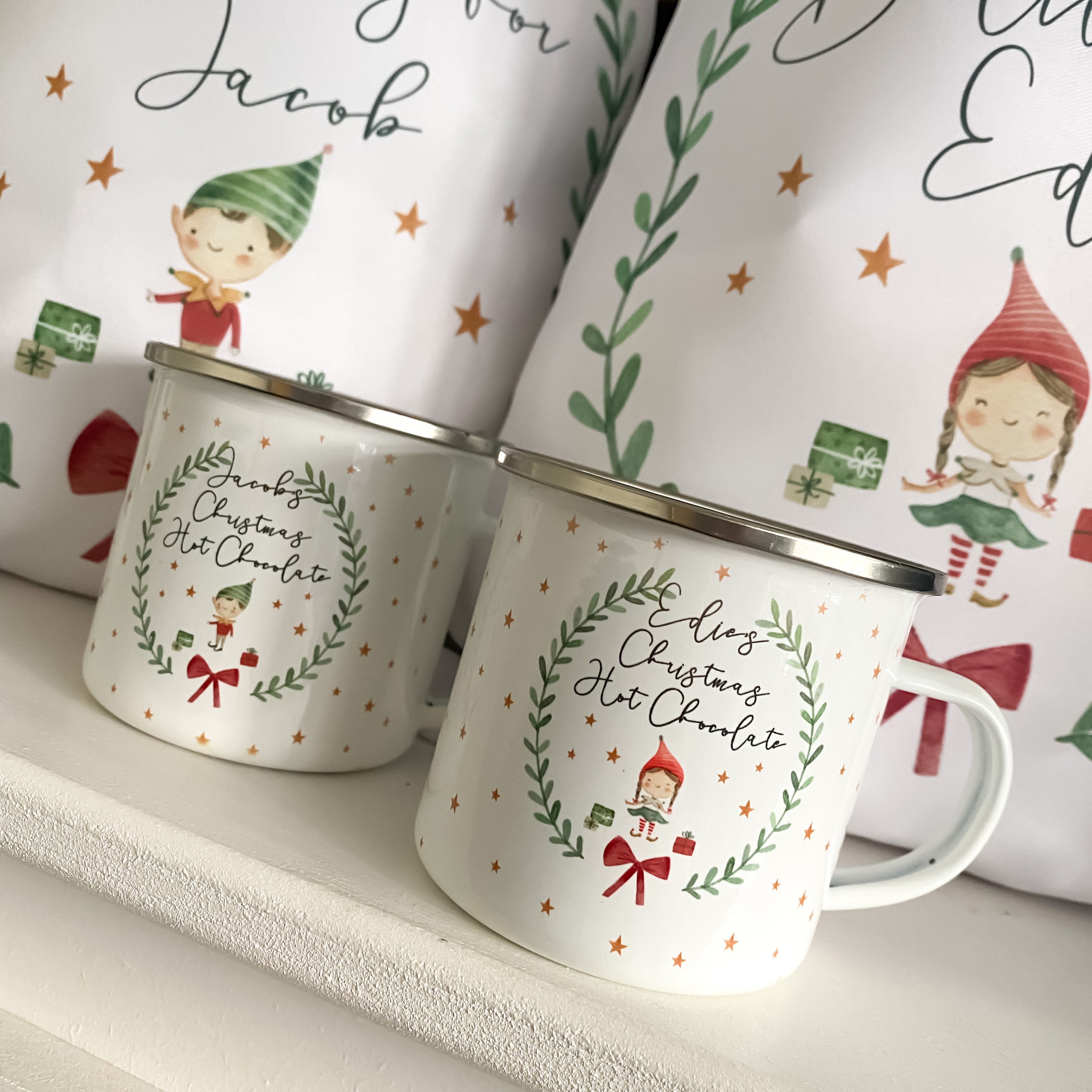 Personalized Kids Christmas Elf Mug Gift For Candy Lovers - Teeholly
