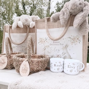 personalised easter bag, easter basket, easter gift, easter decoration, personalised easter gift, easter mug, image 1
