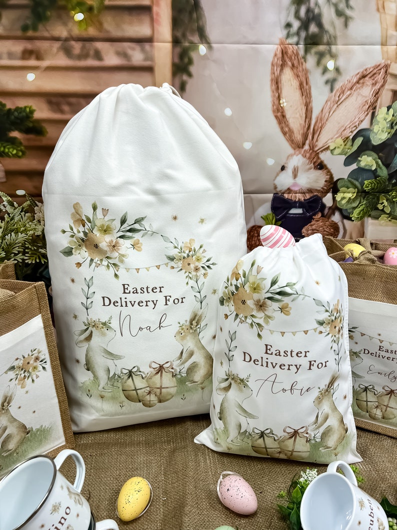 personalised easter bag, easter basket, easter gift, easter decoration, personalised easter gift, easter mug, image 5