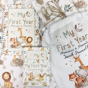 Baby Journal, Baby Buch, Baby Journal und Erinnerungsbuch, Safari, Baby Meilenstein, Schwangerschaft Journal, mein erstes Jahr, neues Baby Geschenk