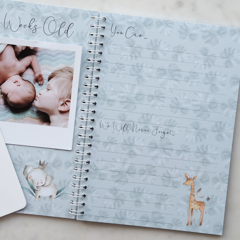 Baby journal baby book baby journal and memory book safari Etsy