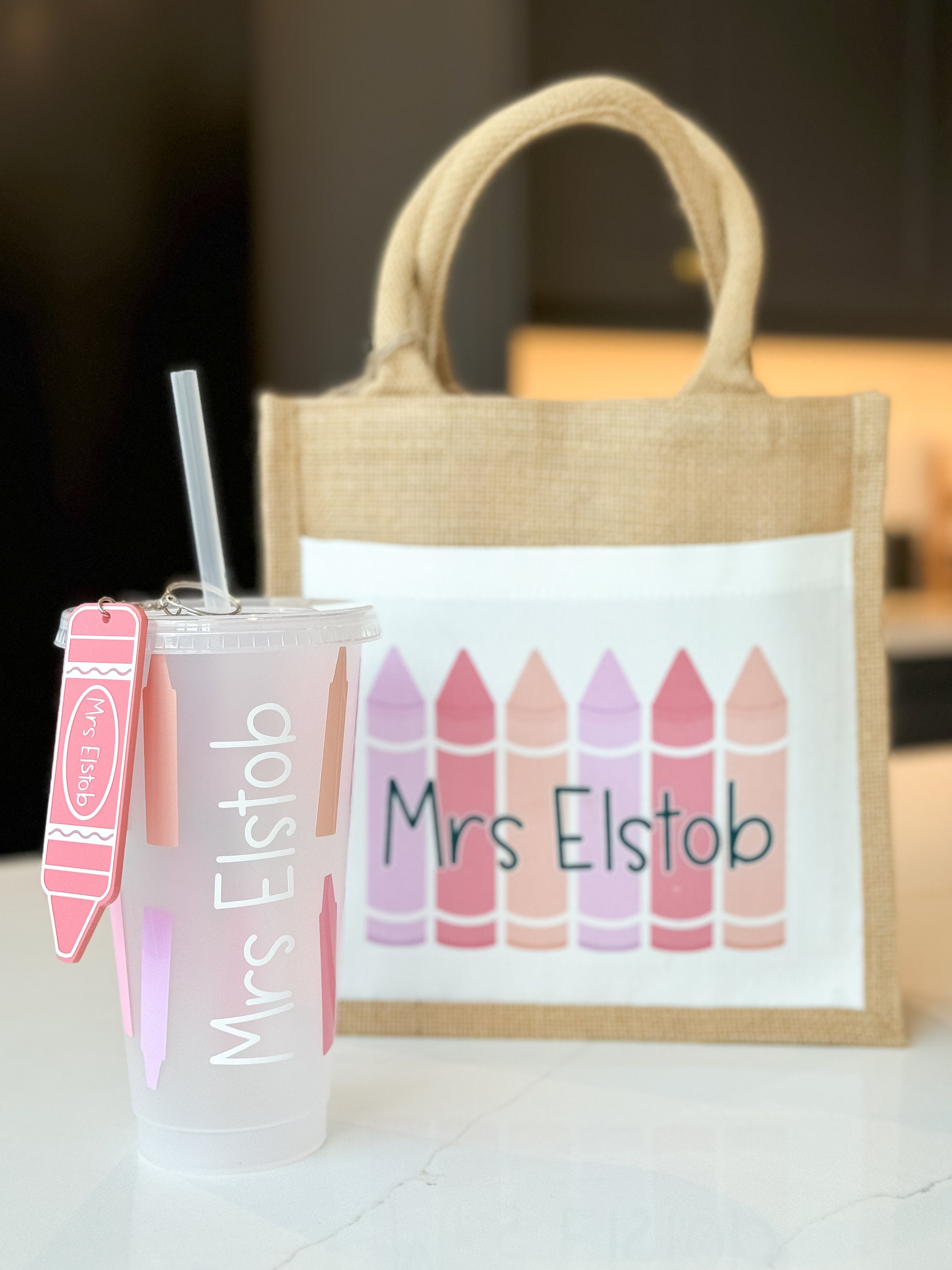 Teacher Gift Bundle, Cold Cup, Jute Bag, Keyring, Perfect End of Year Teacher Gifts, Teaching Assistant Gift, Childminder Gift