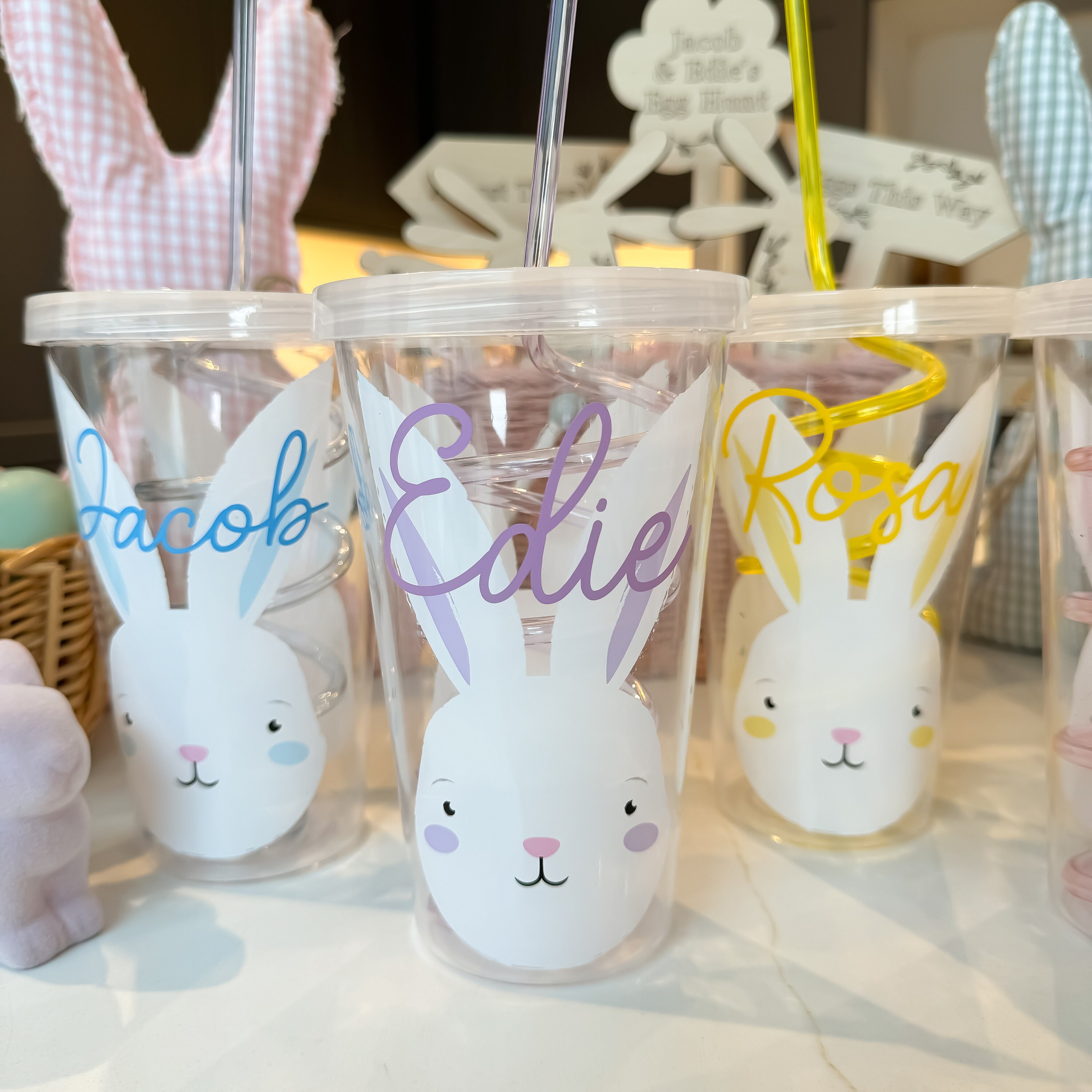 Personalisierte Oster-Kalttasse, Ostergeschenk, Ostergeschenk für Kinder, Osterkorbfüller, Ostereiersuche-Geschenk für Kinder, Osterhasen-Geschenk,