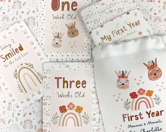baby milestone cards, rainbow, bunny, rainbow bunny milestone cards, pregnancy, baby shower gift, rainbow baby, new baby gift.