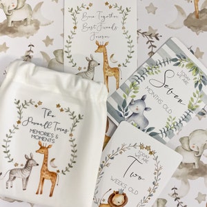 Cartes jumelles d'étape, cartes d'étape de bébé, safari, jungle, cartes d'étape de safari, grossesse, cadeau de baby shower, cadeau de nouveau bébé