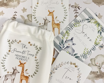 Safari Baby Milestone Cards, Gender Neutral Shower Gift