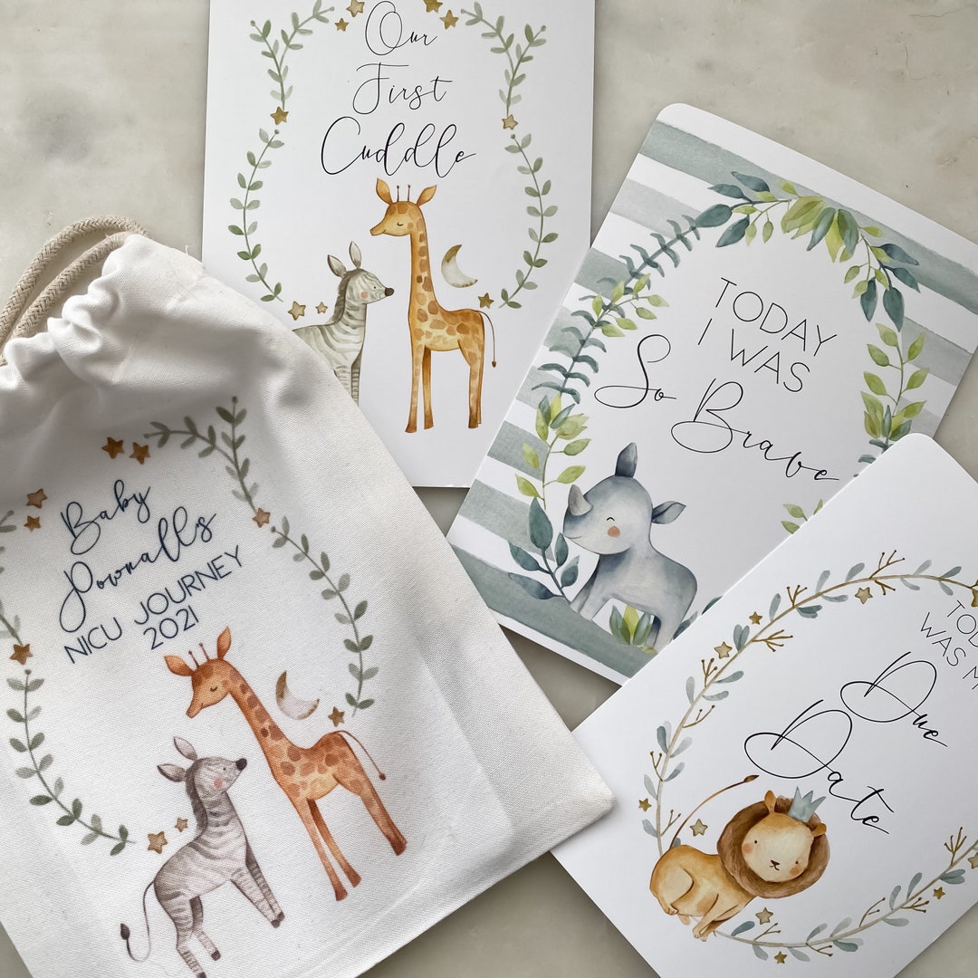 Preemie Safari Milestone Cards, NICU Baby Gift - Etsy