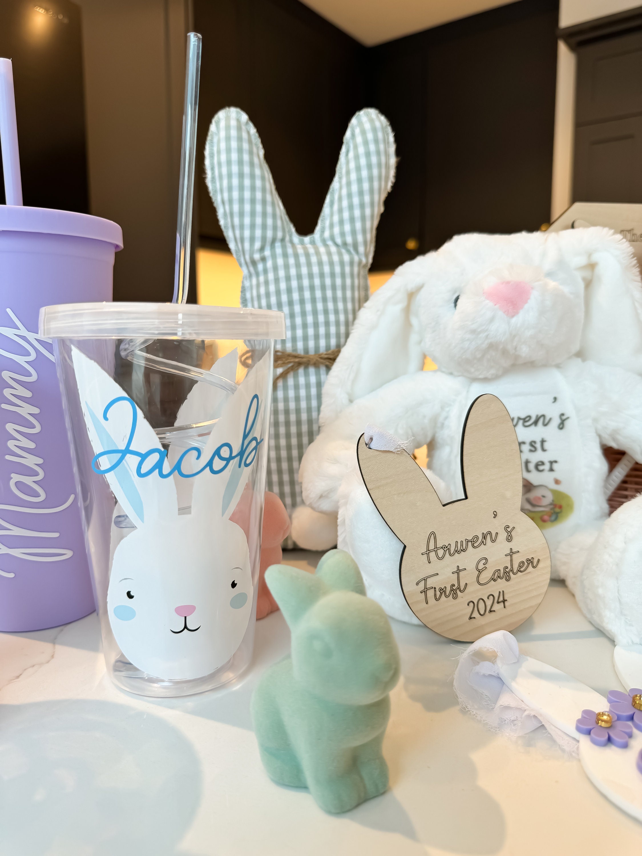 Personalisierte Oster-Kalttasse, Ostergeschenk, Ostergeschenk für Kinder, Osterkorbfüller, Ostereiersuche-Geschenk für Kinder, Osterhasen-Geschenk,