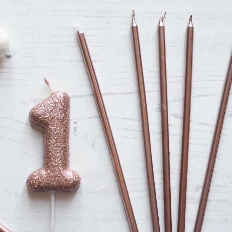 Rose Gold Birthday Candles Rose Gold Birthday Party Etsy UK
