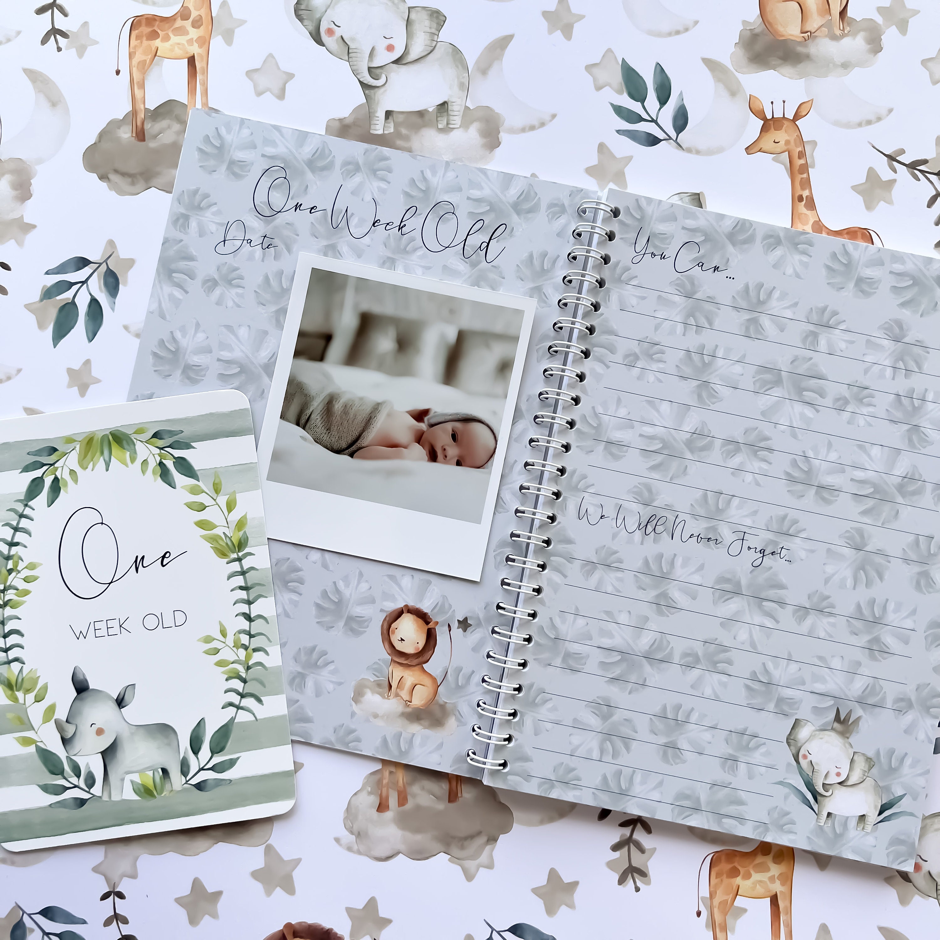 Baby Journal Baby Book Baby Journal and Memory Book Safari Etsy UK