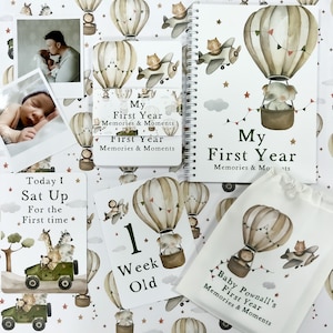 Baby Journal, Babybuch, Baby Journal und Erinnerungsbuch, Safari, Baby Meilenstein, Schwangerschaft Journal, mein erstes Jahr, neues Baby Geschenk