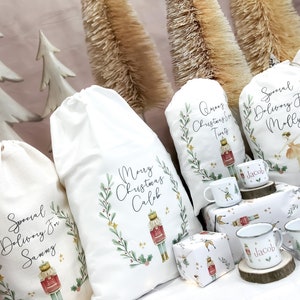 personalised santa sack, Christmas sack, Christmas nutcracker, sugar plum fairy, girl, boy, Christmas Eve box, first Christmas gift image 3