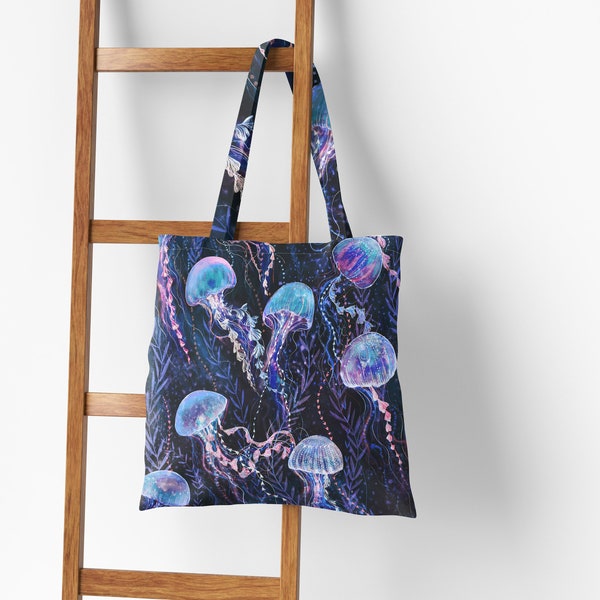 Tote Bag - Jutebeutel Magic Jellyfish - Baumwollbeutel mit Quallen Print