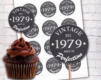 40th Cupcake Topper Etsy