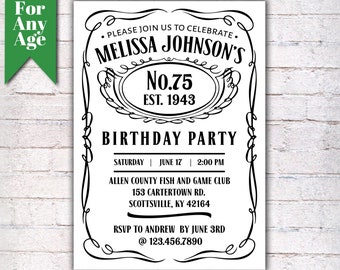75th birthday invite etsy