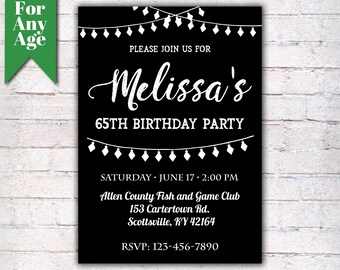 65th birthday invitations etsy