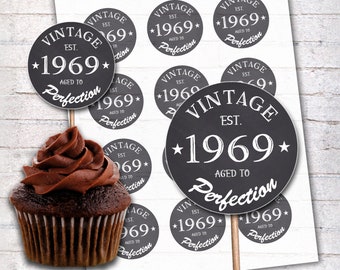 50th Cupcake Toppers Etsy
