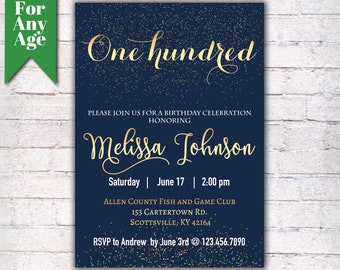 100th birthday invitations etsy