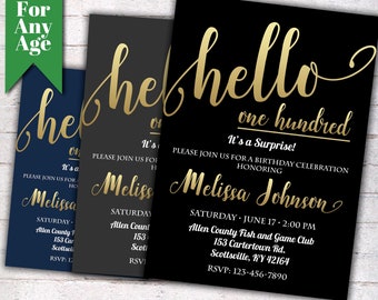 100th birthday invitations etsy