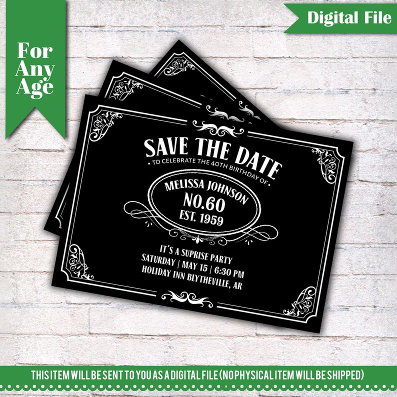 Save the Date for a Birthday Party 60th Birthday Save the | Etsy