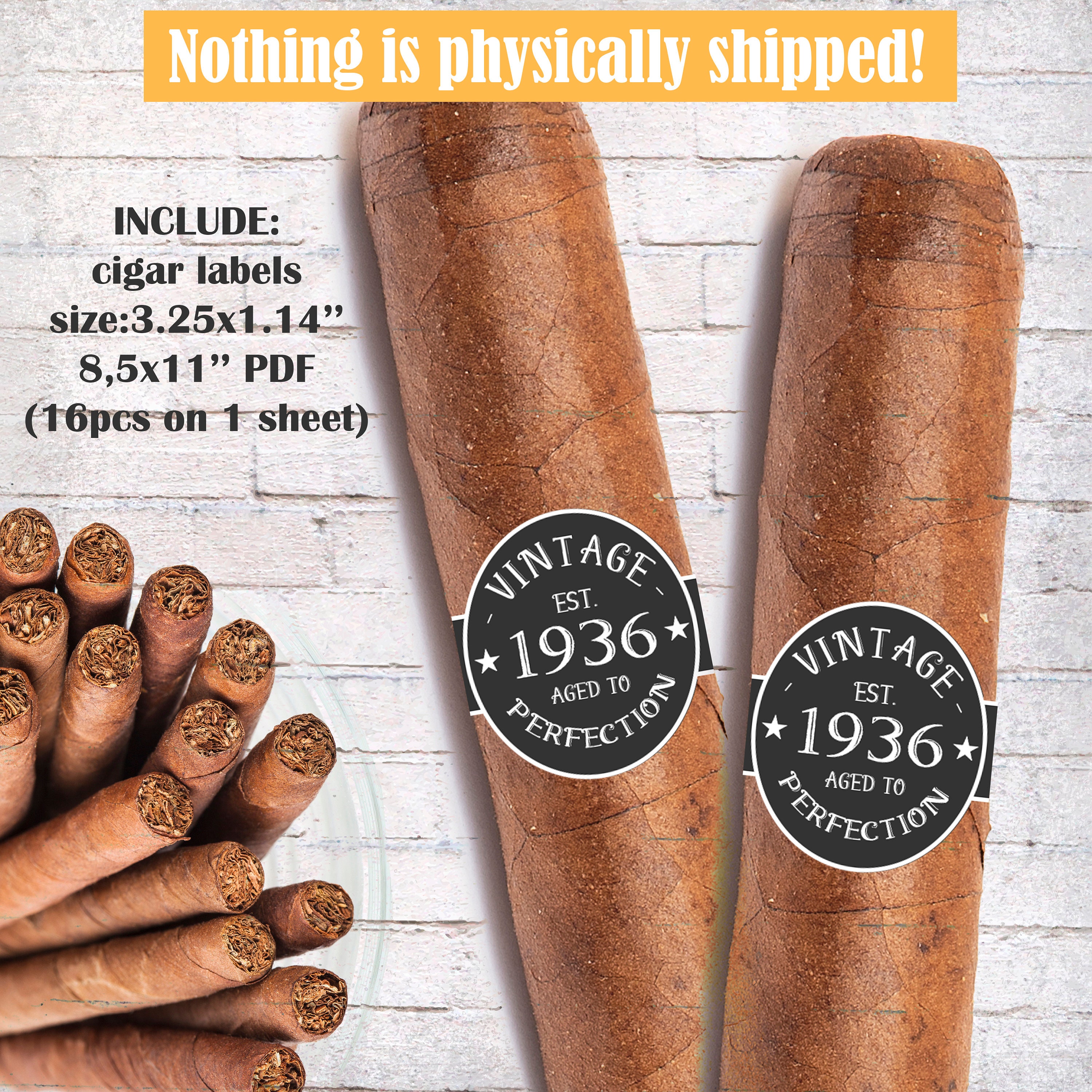 cigar labels 85th birthday cigar band 1936 vintage aged to etsy