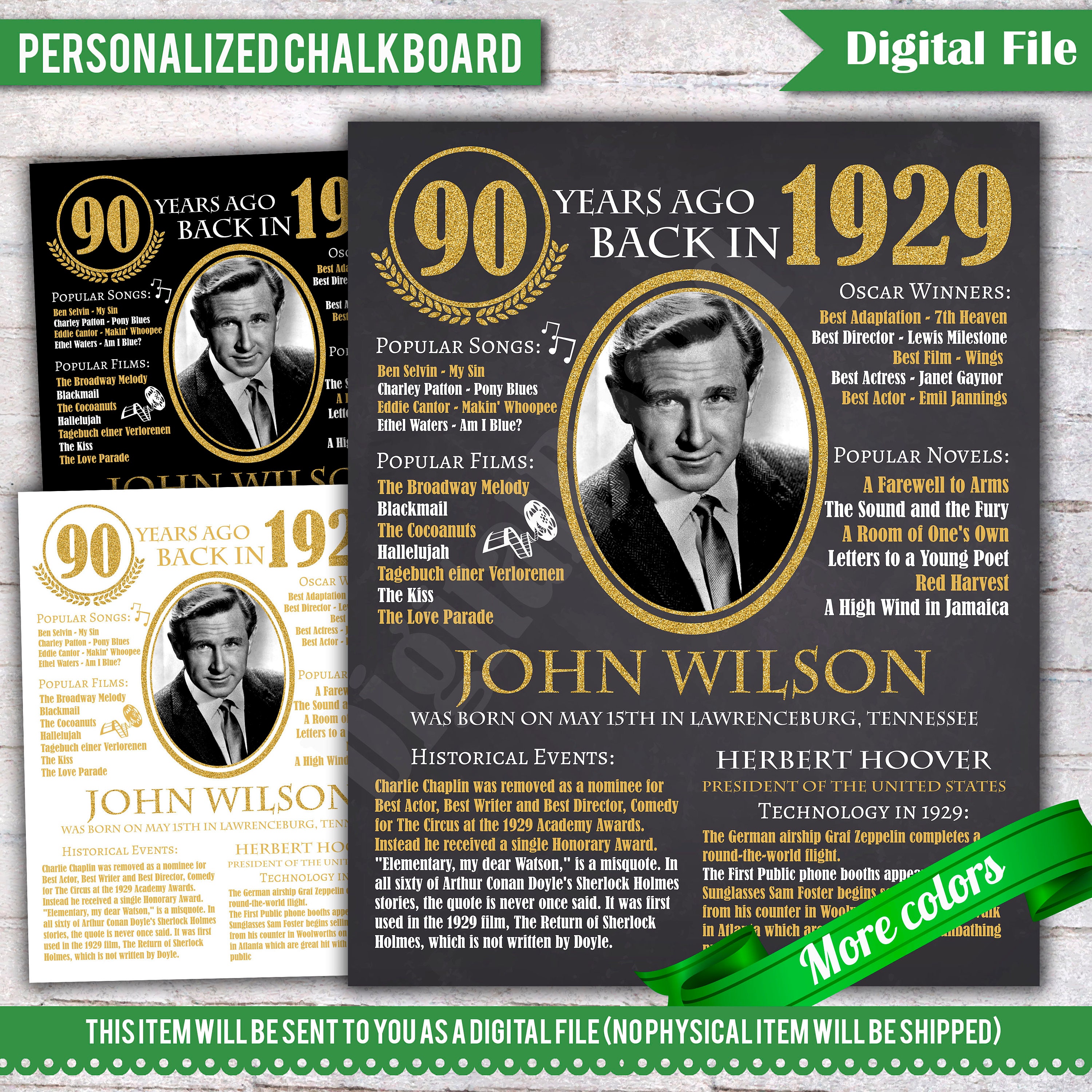 Personalized 90th Birthday Poster Chalkboard Sign Birthday | Etsy