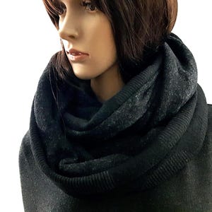 Svart mjuk varm halsduk för män och kvinnor Infinity loop-halsduk