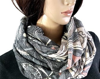 Long infinity double loop scarf neck warmer skin friendly mediumweight