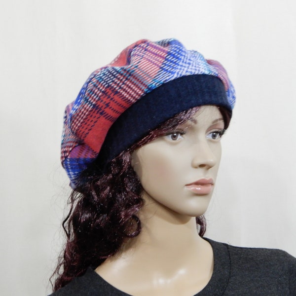Plaid Beret Etsy