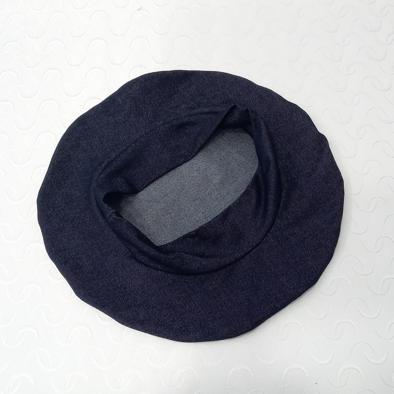 Unlined summer beret Blue lightweight slouchy beret for women Jersey hat Fits S-L zdjęcie 10