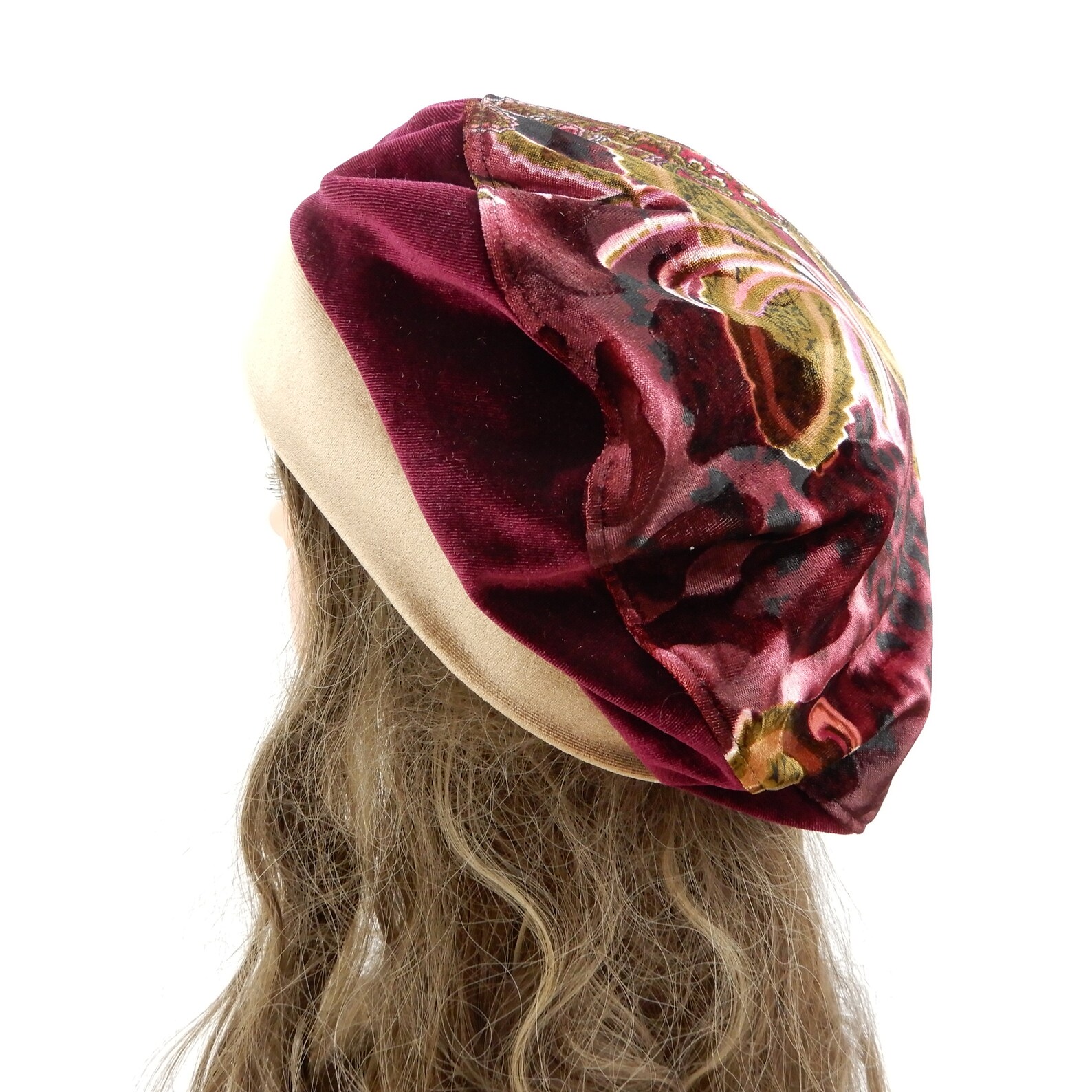 Velvet beret for women Beret hat with flower pin French beret Etsy