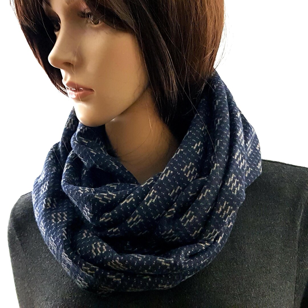 Small Loop Scarf Dark Blue Soft Scarf for Men Women Infinity Loop Scarf Skin Friendly - Etsy