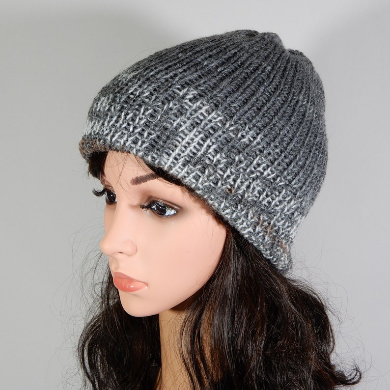 Winter beanie hat women girl Reversible beanie Double knit hat Winter hat Knit cap winter Ski hat stretch S-L