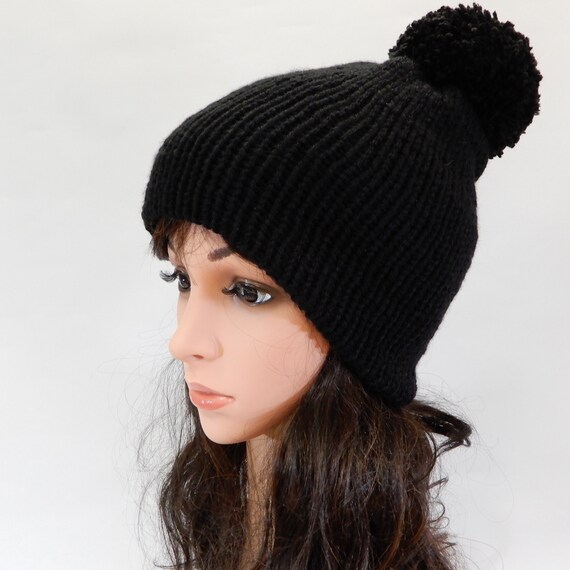 black knit hat womens