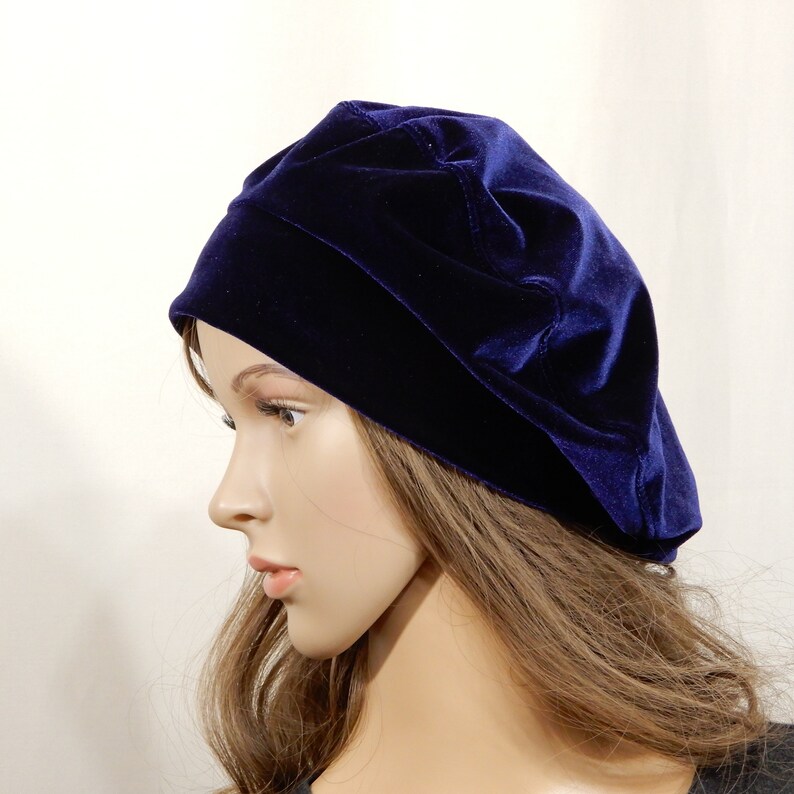 Navy Blue Beret for Women Velvet Hat Lined ML Etsy