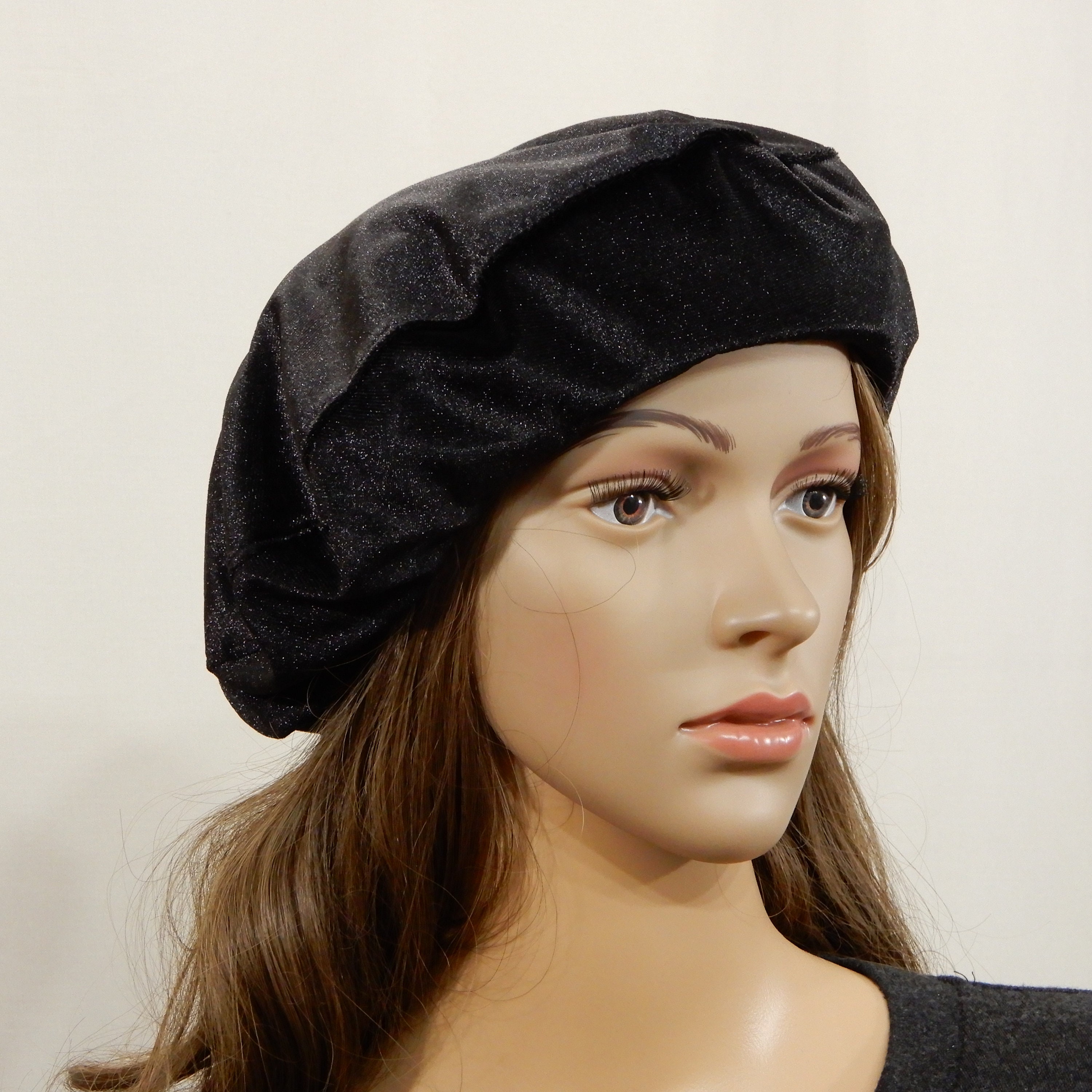 Black Velvet Beret for Women Lined Etsy