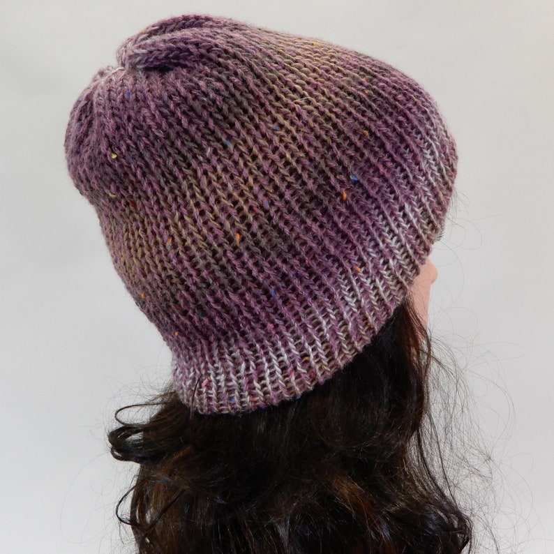 Winter beanie hat women girl Reversible beanie Double knit hat Winter hat Knit cap winter Ski hat stretch S-L