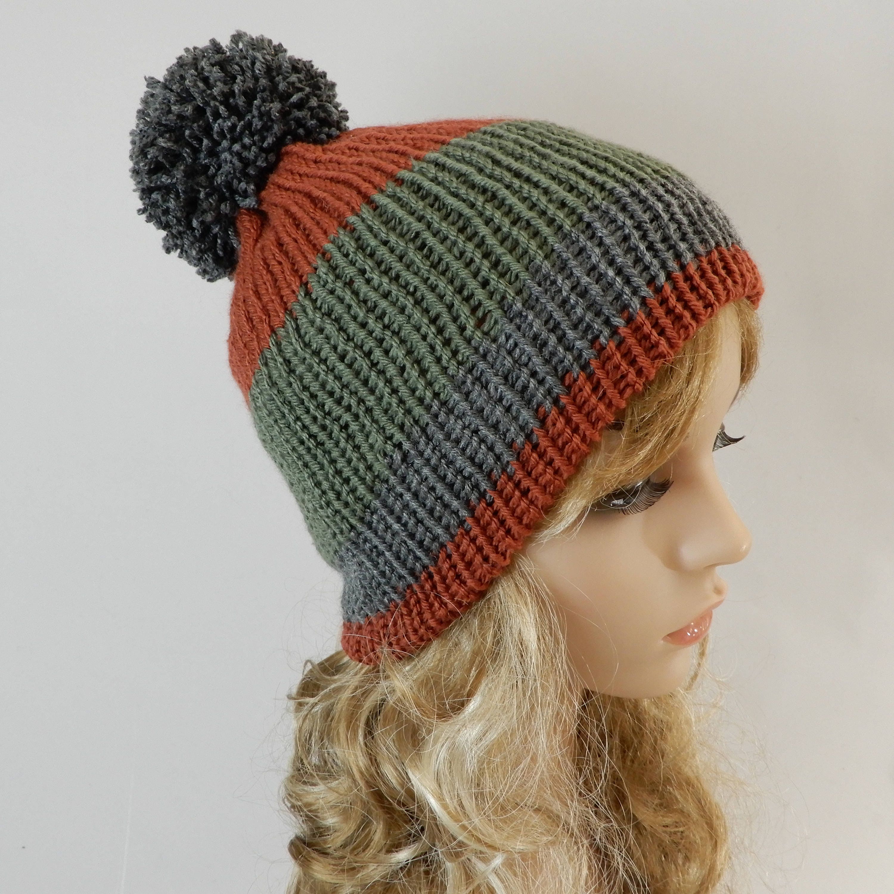 mens knit hat with pom pom