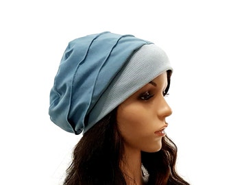 Cotton jersey beanie hat women Lightweight unlined summer headwear fits S-L