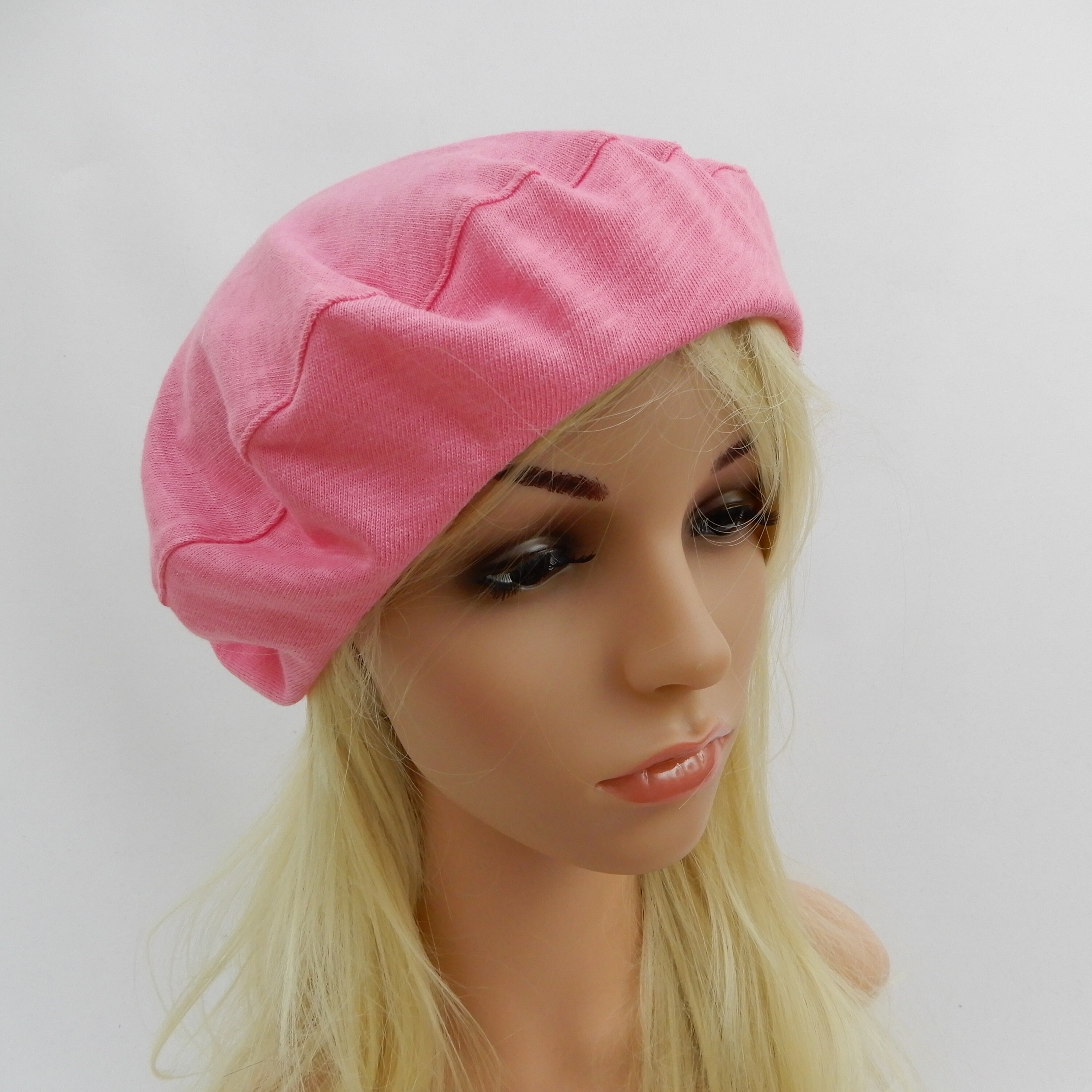 Summer beanie beret for women Beret with flower pin Cotton Etsy