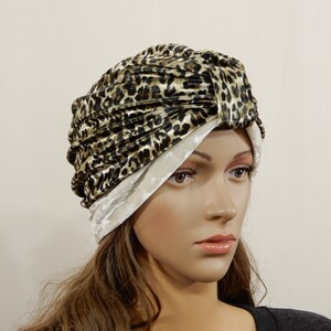 Fluwelen tulbandhoed voor dames Hoed met knoop Hoofddeksel stretch past M-XL